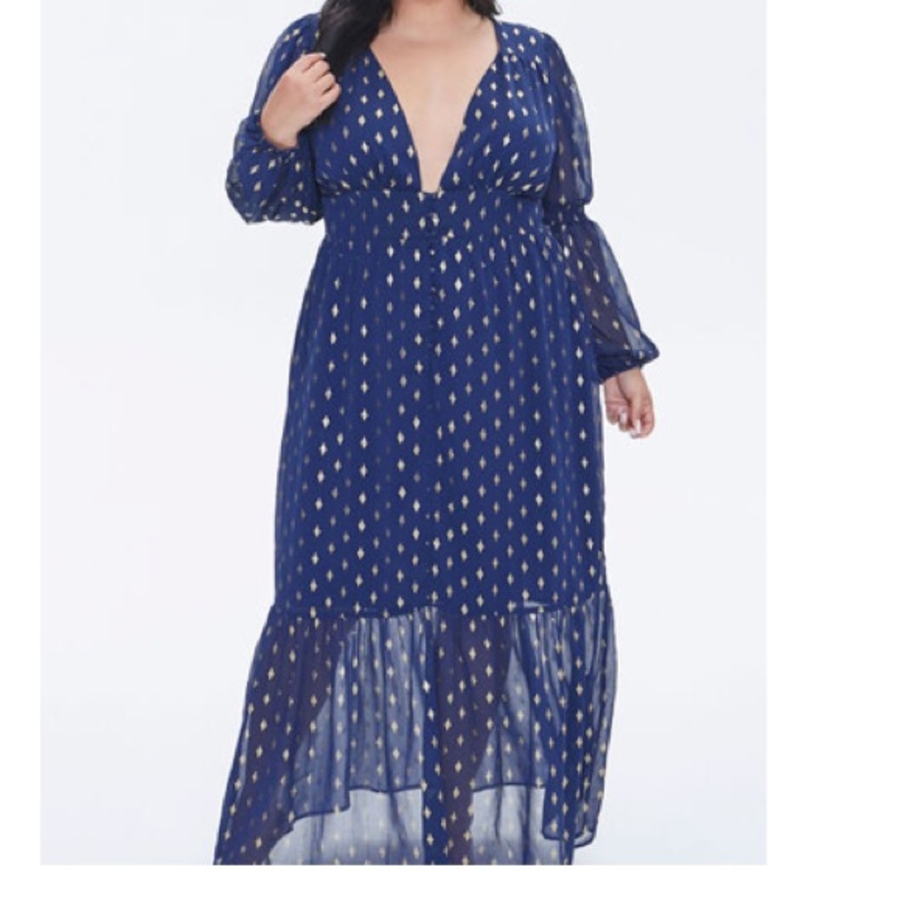 Forever 21 Maxi Dress Long Sleeve Size 3XL